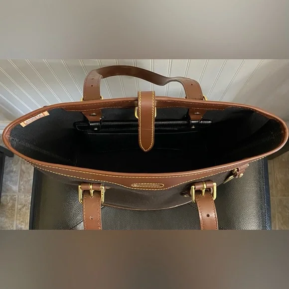 Dooney & Bourke Vintage Canvas Leather Bucket Tote - Picture 5 of 11